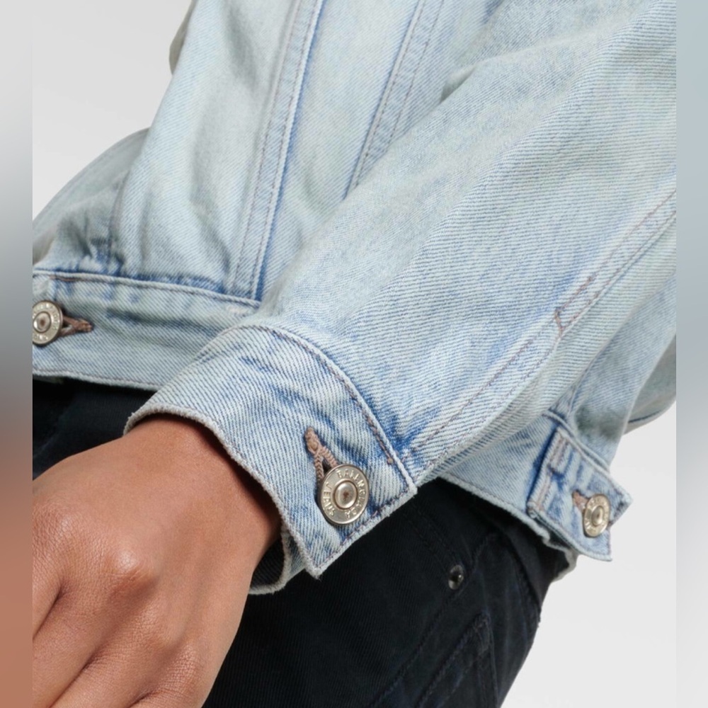 Balenciaga women logo crystalline cropped denim jacket NWT - Picture 4 of 10